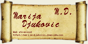 Marija Đuković vizit kartica